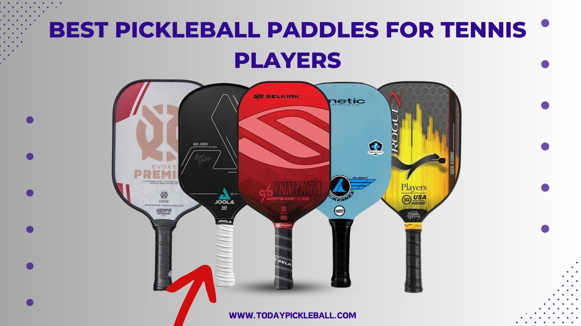here is the image of the some best pickleball paddles for tennis players who are willing to get the same long handle and high spin feelings in pickleball play.